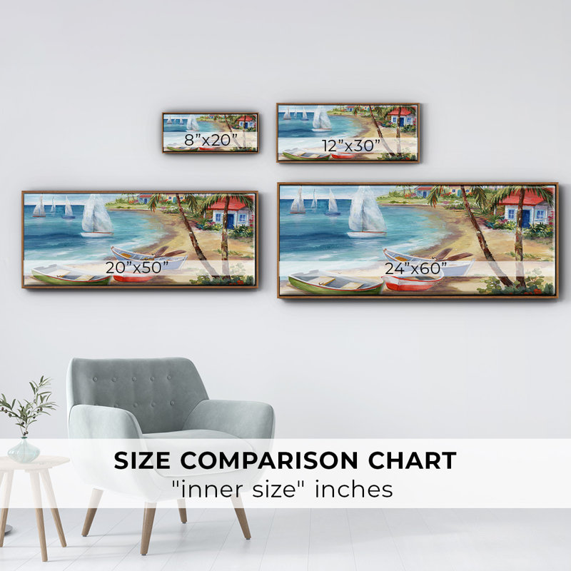 Antiqua Holiday- Framed Canvas, 12" H x 30" W