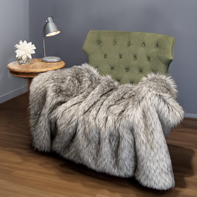 Jeté en fausse fourrure de luxe Thomas Collection® Misty Mountain Wolf