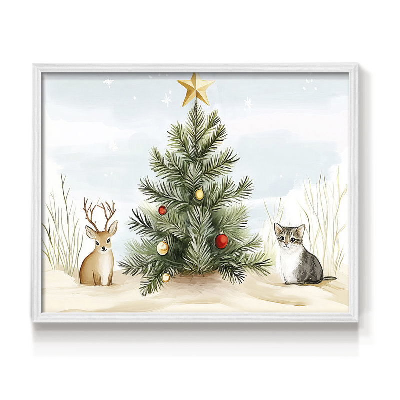 Chirstmas Art-CCXXXV -Framed Print - Restickable, H 8 po x l 10 po, Blanc