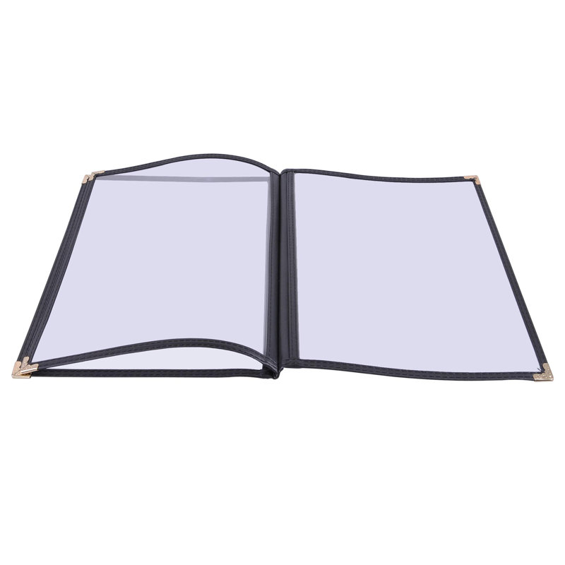 Yescom 30 Pack 8.5"X14" Menu Cover 3 Pages 6 Views Black Triple Book Style Cafe Restaurant Folder, 8.5" H x 14" W, Black