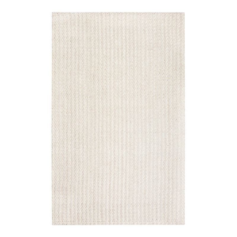 Tapis ivoire tissé à la main à la main Winfred, Rectangle 3 pi x 5 pi