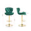 Ensemble de 2 tabourets de bar réglables avec repose-pieds chromé et base pivotante