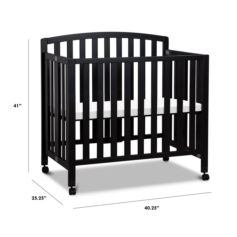 Dylan 3-in-1 Mini Convertible Portable Crib, Ebony