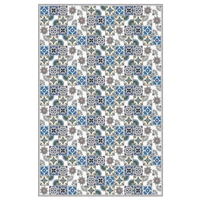 Tapis d'entrée de qualité supérieure (3,3 x 6,6 pi), 100% polyester, d'une hauteur de poils de 0,3 po | Antibactérien, points antidérapants en PVC, 650 g / m² | Conception tissée durable, impression numérique 3D, lavable à la machine, idéale pou