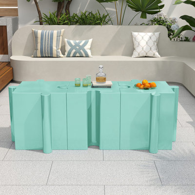 Ensemble de 3 tables de casse-tête artistiques, tables d'appoint modulaires à emboîtement (2 convexes et 1 concave)
