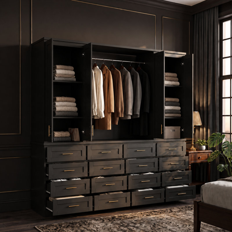 Armoire autoportante avec tringle à vêtements (94,5 po H x 94,5 po L)