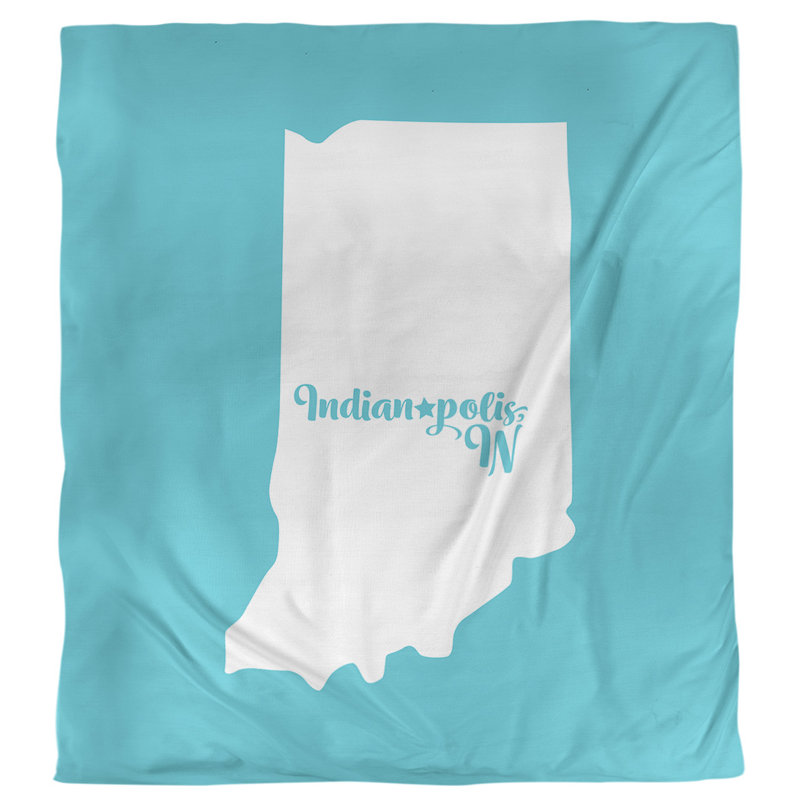 Housse de couette simple polis Indiana, Housse de couette simple TG, Bleu sarcelle, Polyester brossé