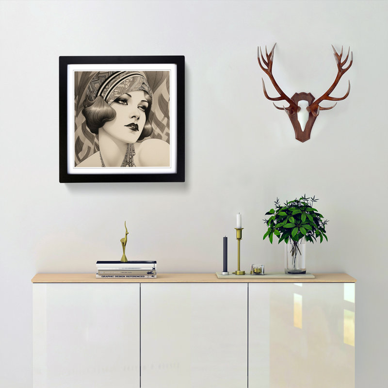 Single Picture Frame Print on Wood, Black
