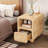 Solid Wood Night Stand, Narrow Night Stand With Drawers, Natural Mid Century Modern Nightstand, Small Beside Table With Open Storage Shelf For Bedroom (12 Inch)-924598017-924598019