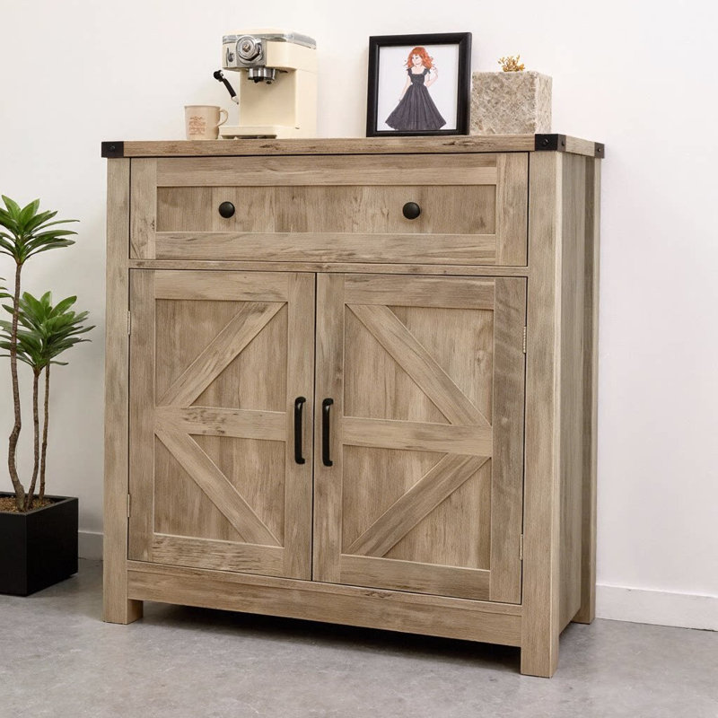 Armoire de rangement Farmhouse Farm-Door, Gris