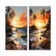 Ensemble de 3 décorations murales en métal Beachside Sunset - Palmiers et palmiers-247620252