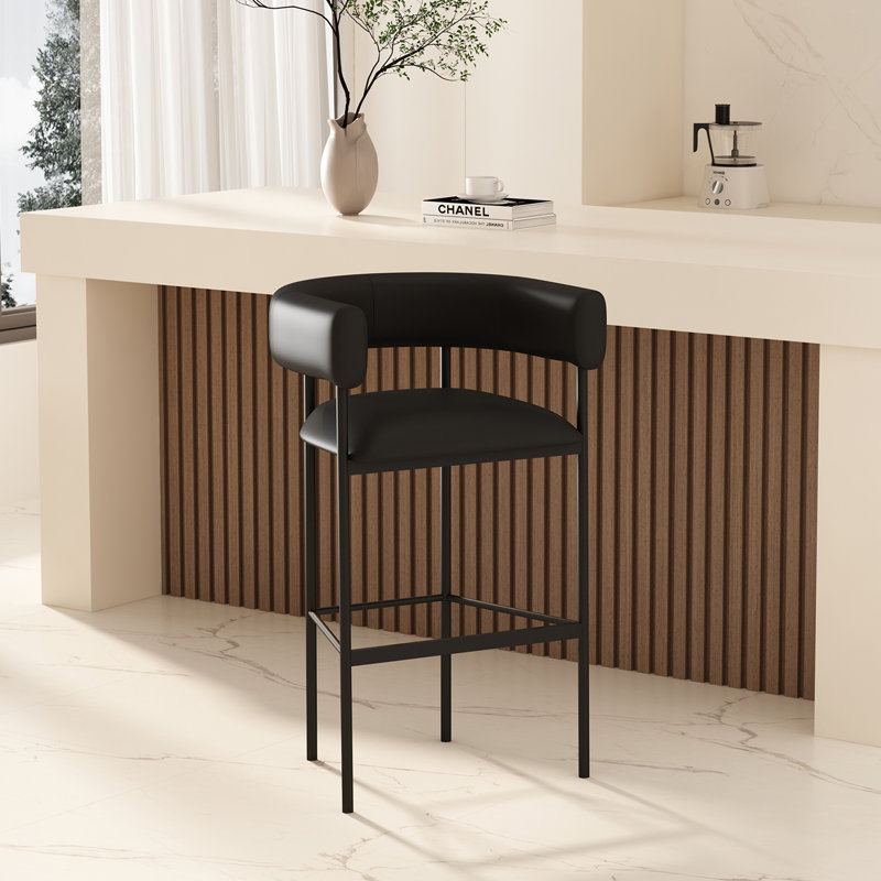 Tabouret de bar Onda, Noir, Tabouret de bar (siège d'une hauteur de 30 po)