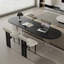 Noir + bois ovale transparent + bureaux en acrylique-108303956