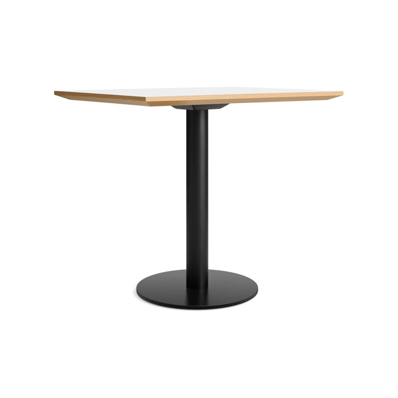 Easy Walnut Wood Dining Table, White Oak, Matte Black