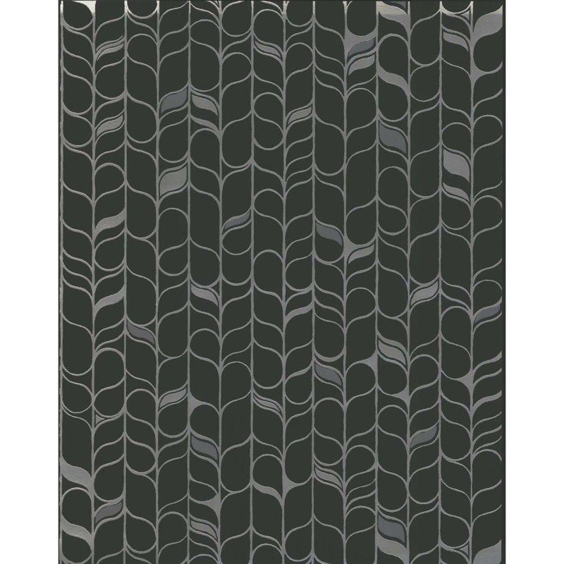 Rouleau de papier peint L 32,79 pi x l 20,8 po Perfect Petals, Noir / argent