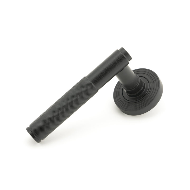 Brompton Lever on Rose Set (Beehive), Matt Black