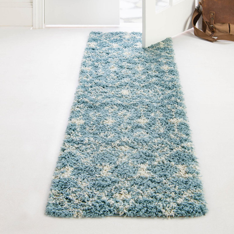 Tapis bleu clair Griego, Tapis de couloir 2 pi x 5 pi 1 po