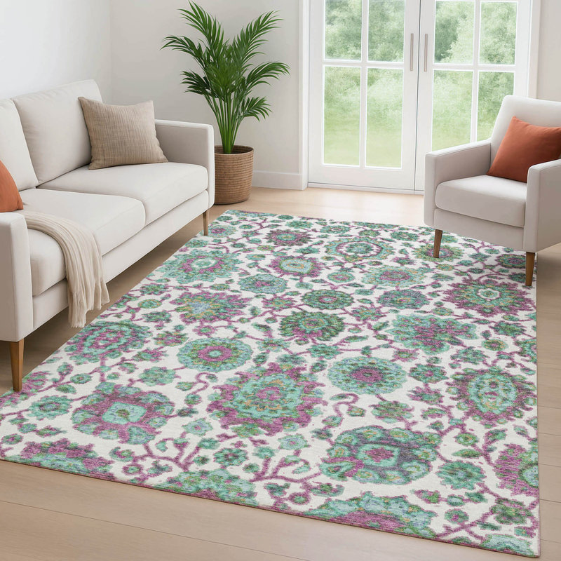 Tapis de qualité supérieure lavable à la machine Mayfield AMF2187 global, Menthe, 9 pi x 12 pi