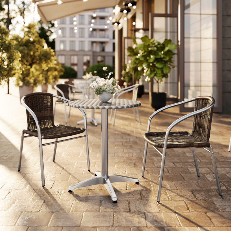 Ensemble bistro 3 pièces Haverhill, H 27,25 po x l 23,5 po x P 23,5 po, Brun