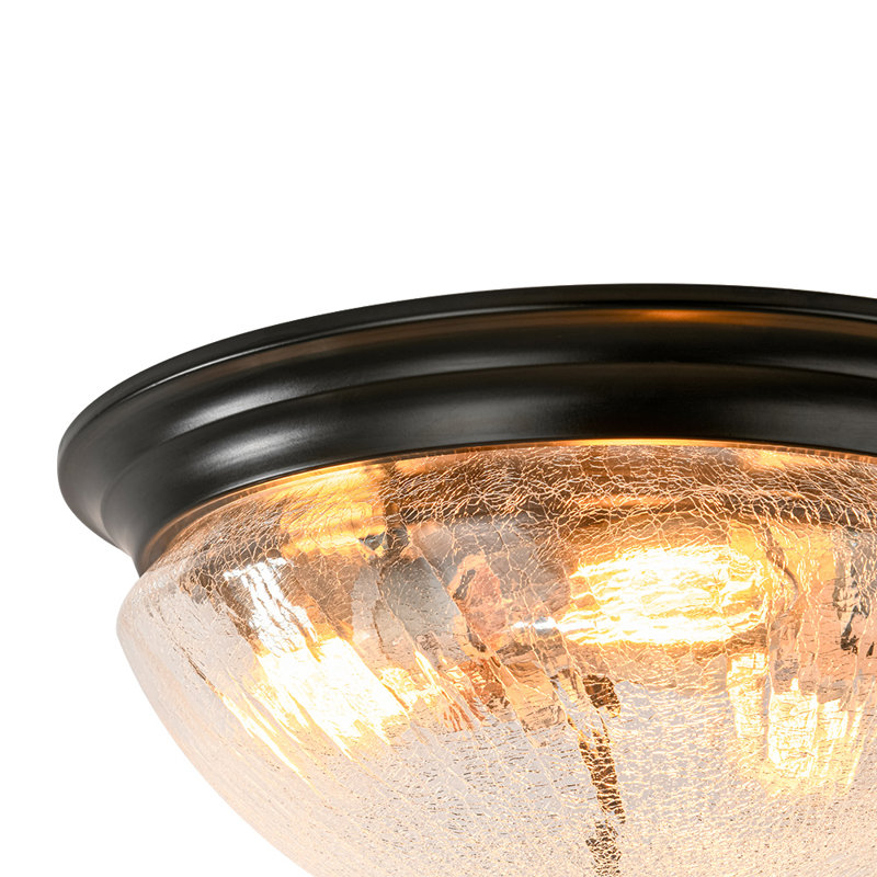 Plafonnier encastré en verre craquelé à 3 lumières Gillings