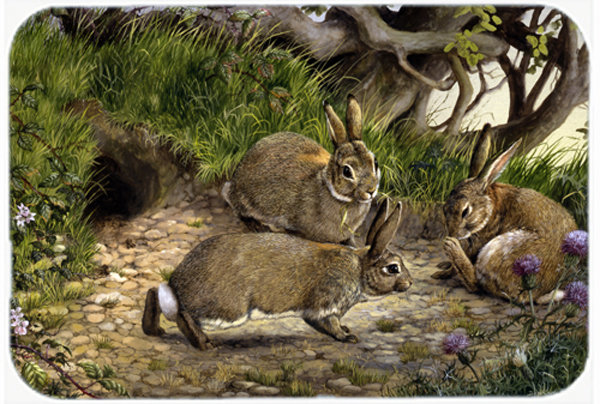 Caroline lapins et la planche à découpe de lapin à trous de lapin