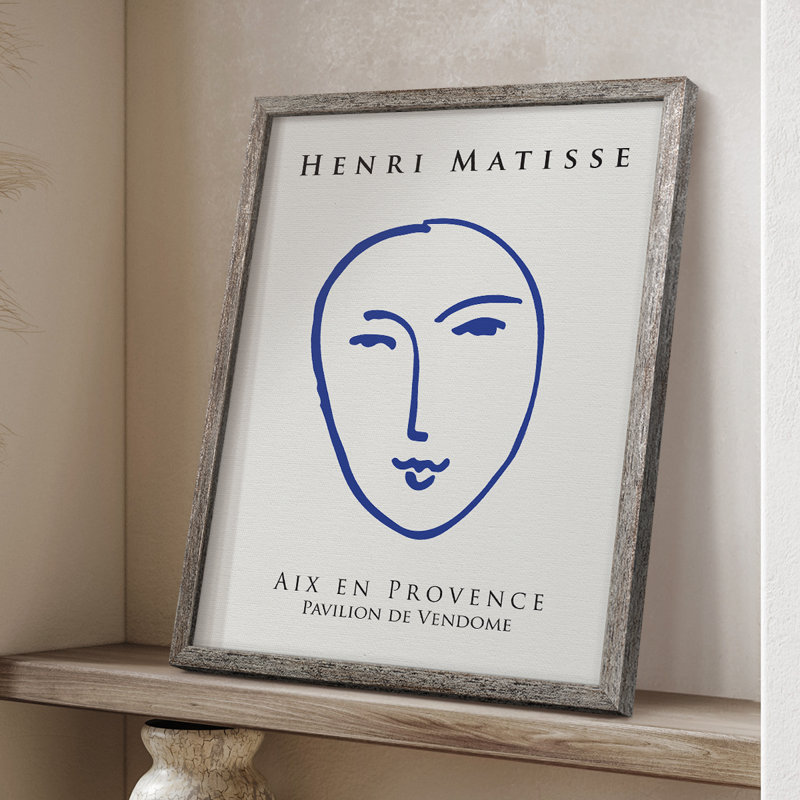 Matisse XLIX, reproduction d'art encadrée - bois massif, H 21 po x l 17 po