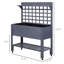 Jardinière surélevée grise 41 "avec treillis, lit de jardin surélevé en bois pour casse-tête, Box Passion