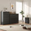 Ensemble de chambre à coucher 4 pièces, commode 8 tiroirs, commode 5 tiroirs et 2 tables de chevet cannelées avec dispositifs anti-basculement, meuble télé de salon, armoire de rangement-725802513
