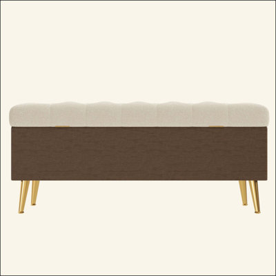 Modern Storage Ottoman Bench Upholstered Bedroom Bench Entryway Storage Ottoman Tufted Ottoman Bench for Living Room, Bedroom and Entryway