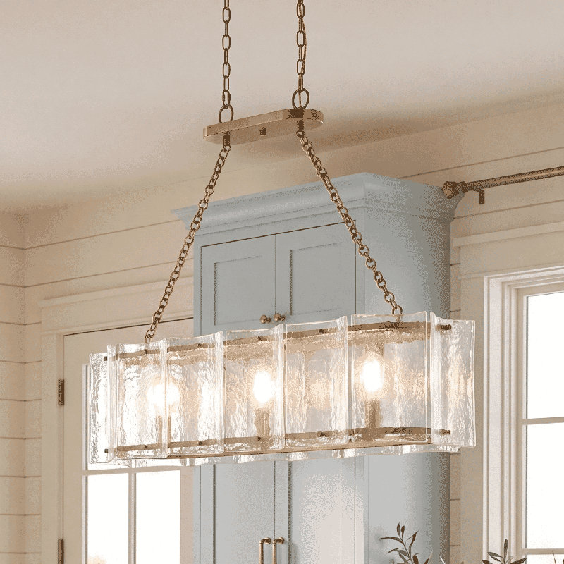 Genry 3-Light Linear Chandelier in Silver, Silver