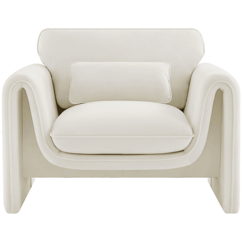 Fauteuil Sloan, Velours crème