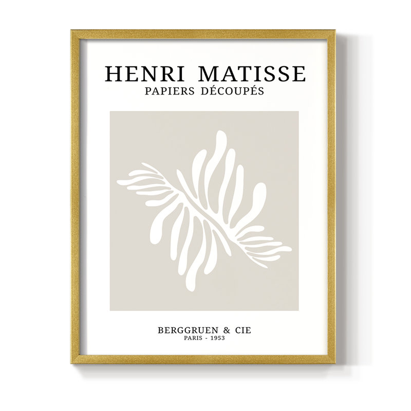 Matisse CDX, reproduction encadrée - bois massif, Cadre doré simple, H 20 po x l 16 po