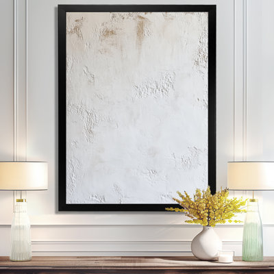 Ivory Beige Soft Plaster Paint Layers II - Abstract Minimalism Picture Framed Wall Art