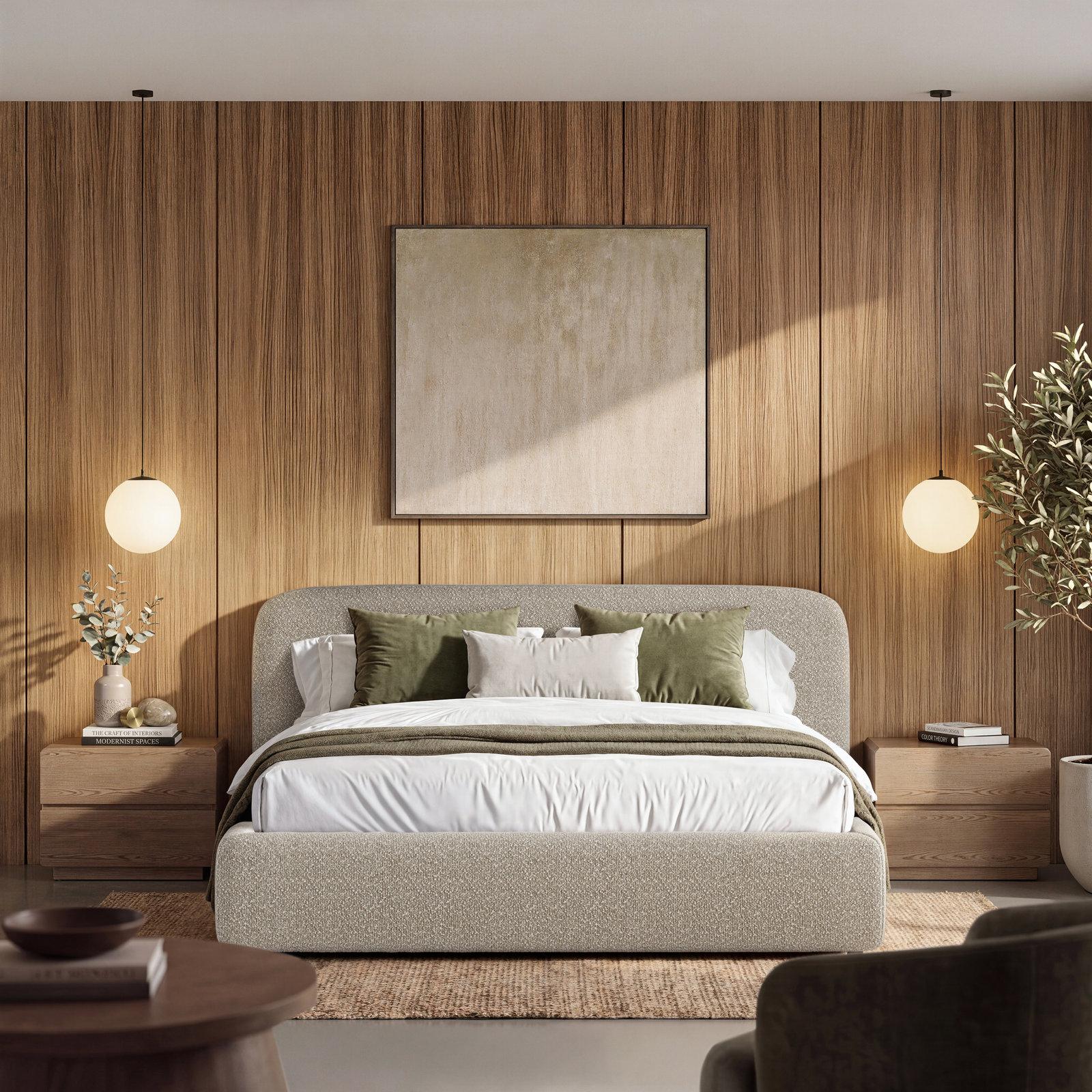 Rainey Upholstered Bed, Taupe, King