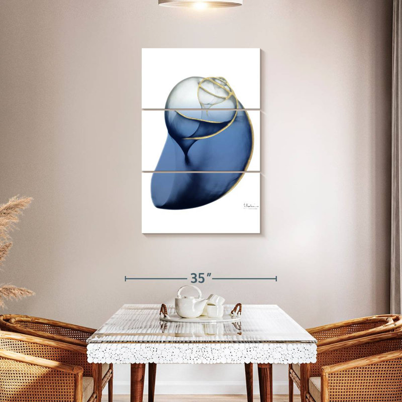 Marble indigo snail Aletra, H 45 po x l 28 po