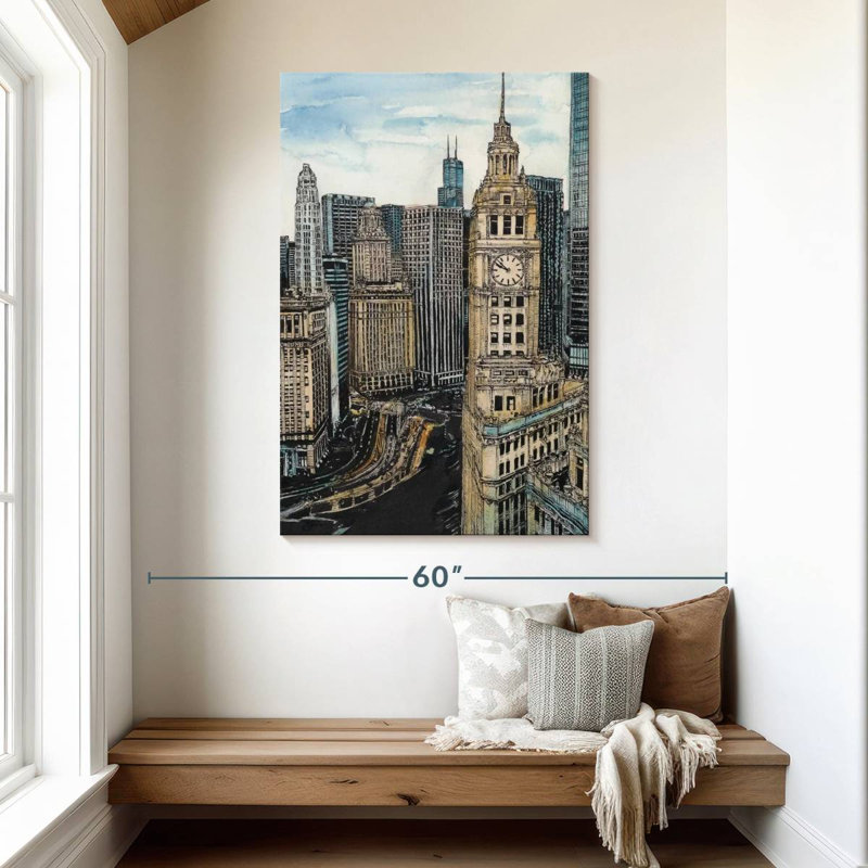 Sireci US Cityscape - Chicago, 48" H x 32" W