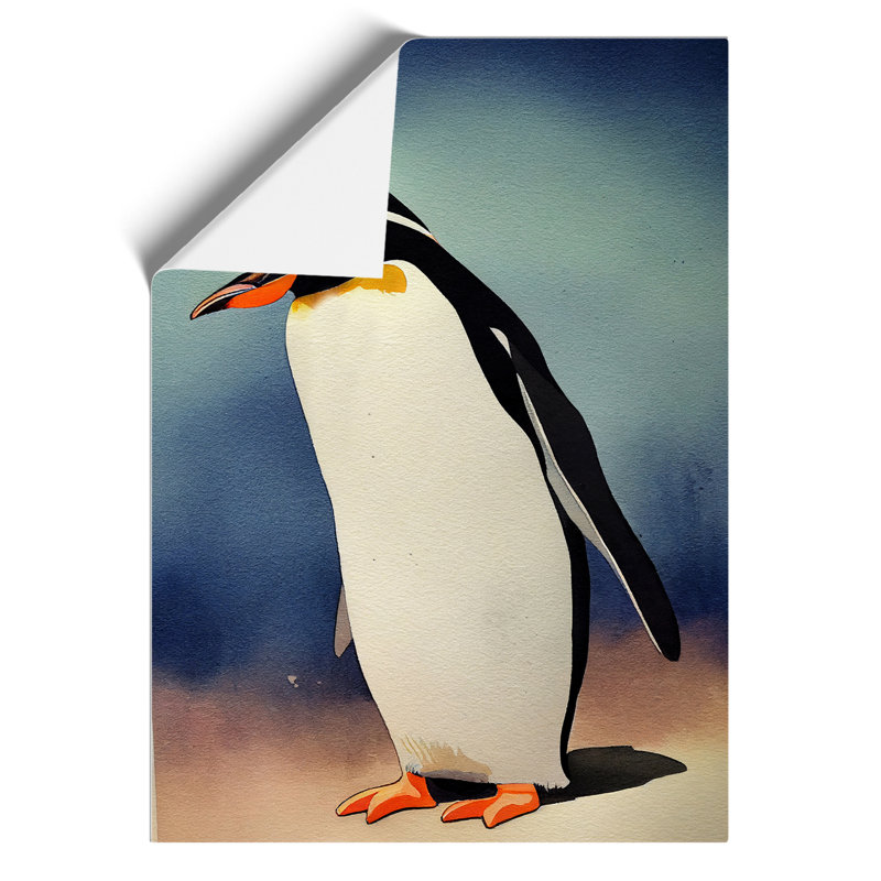 Penguin In Watercolour No.1 - Wall Art, Paper, 42cm H x 29.7cm W, No Matte
