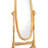 59.25" Tall Standing Wooden Floor Mirror With Natural Finish, Oval Shape-905626141