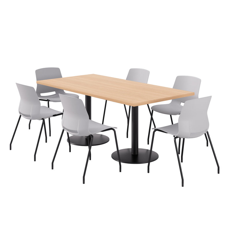 Ensemble repas pour 6 personnes, Gris / noir, Érable