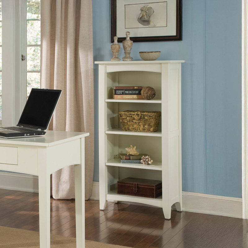 Ratcliff 14"L x 24"W x 48"H 3-Shelf Shaker Cottage Bookcase, Ivory, Ivory