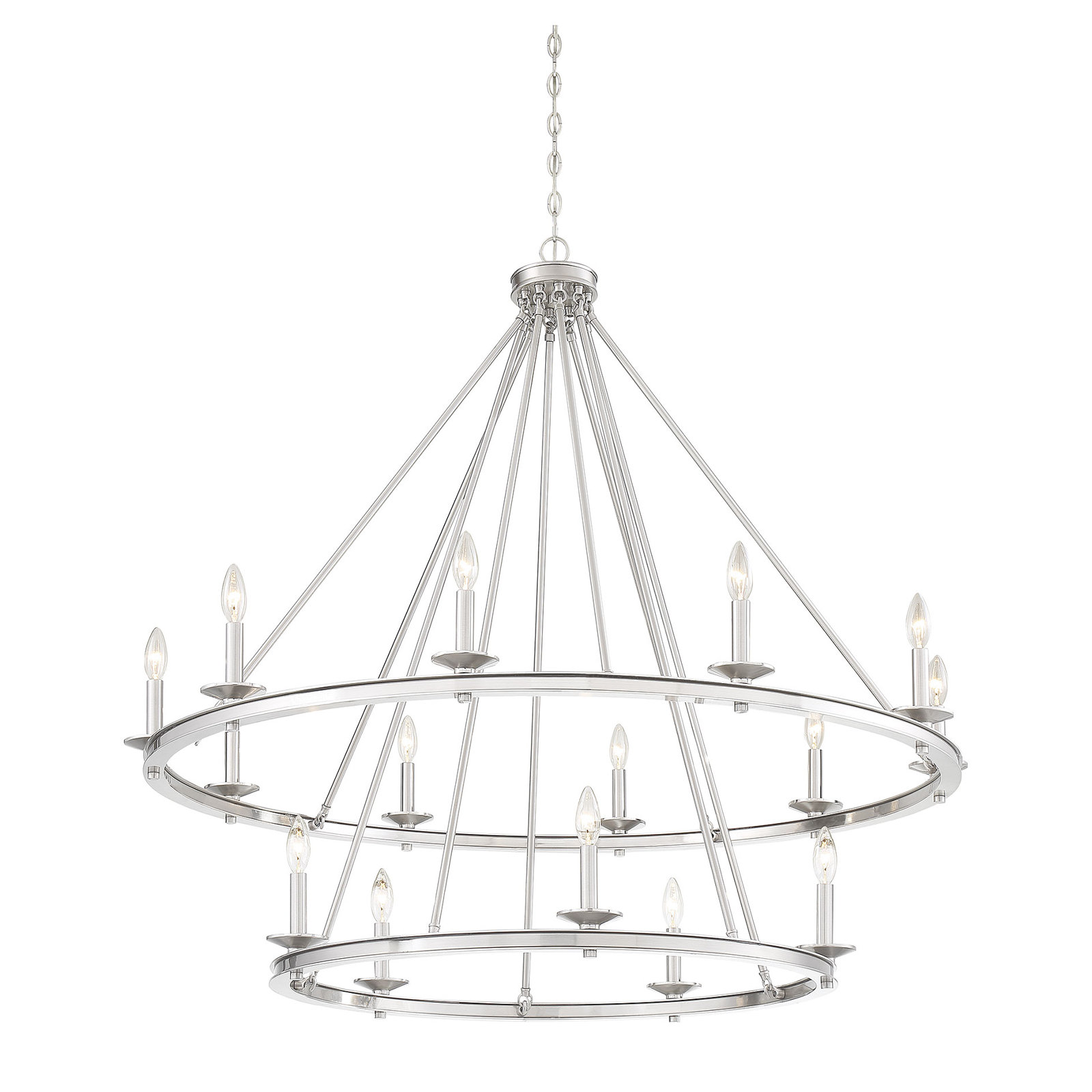 Poynor 15-Light Chandelier, Satin Nickel