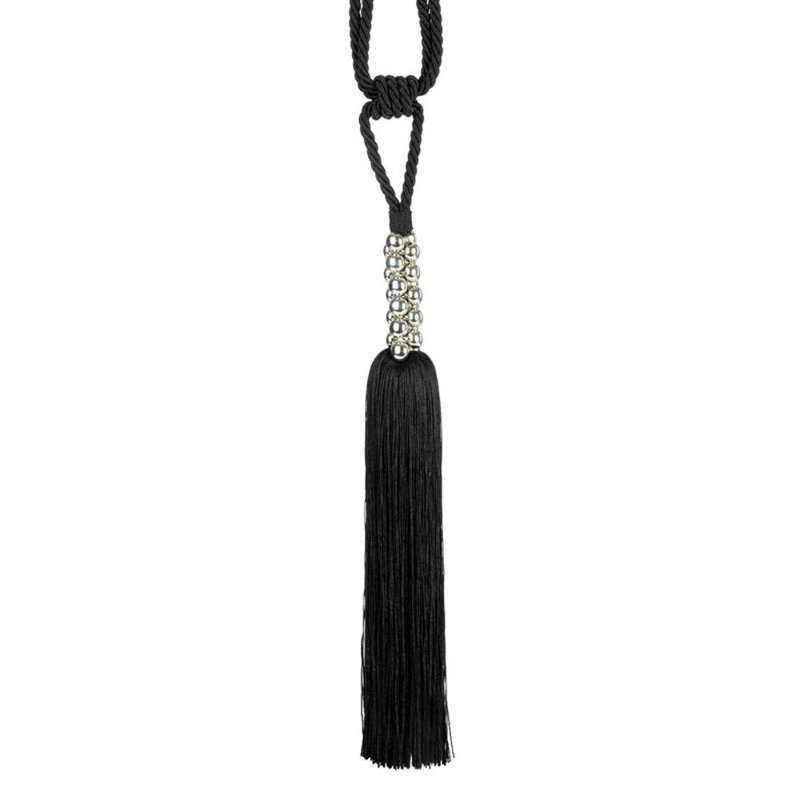 Lothrop Fabric 34cm Curtain Tieback, Black