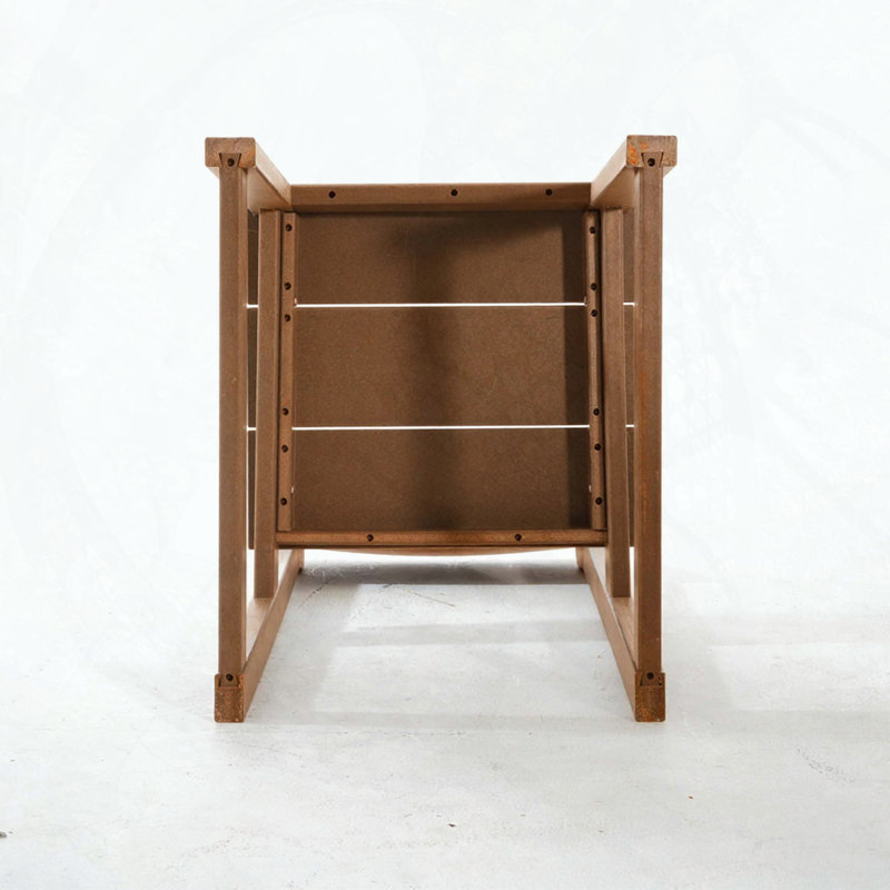 2-Pack Armless Outdoor Chairs: Durable HDPE from Recycled Plastic with Customizable Colors, Brown