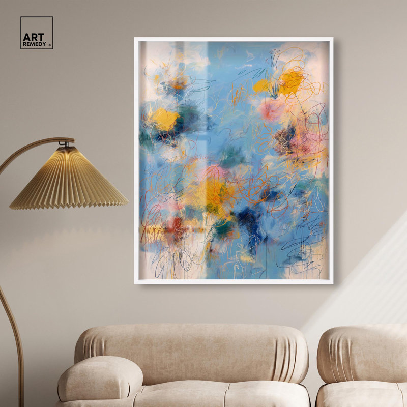 Grande décoration murale Pollen Burst Shadowbox par Art Remedy, cadre blanc, 36 x 45, H 46 po x l 37 po, Cadre blanc