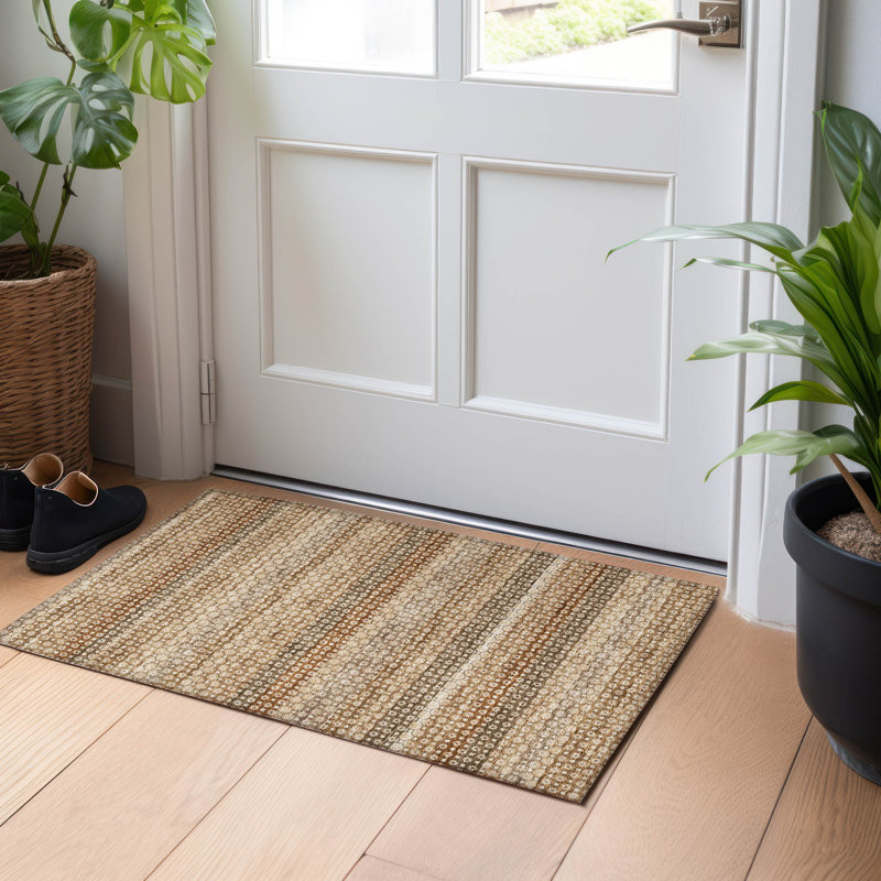 Machine Washable Indoor/Outdoor Christain ACN1424 Paprika Rug, Rectangle 1'8" x 2'6"