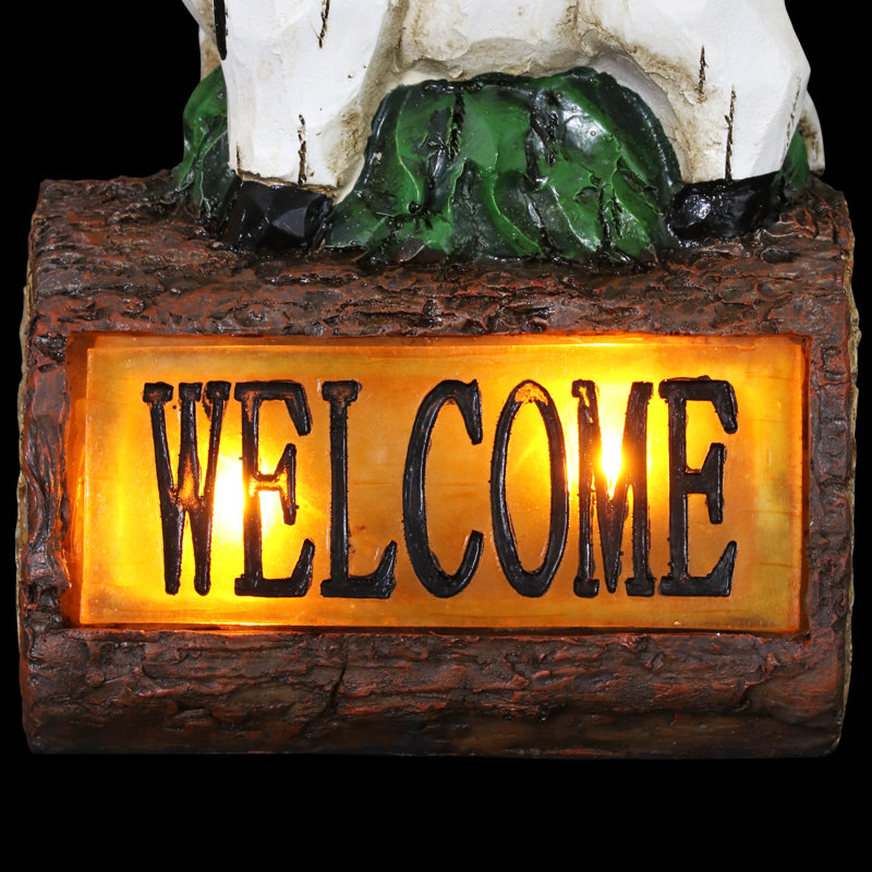 Solar Stacked Farm Animals Resin Garden Statue with LED Light