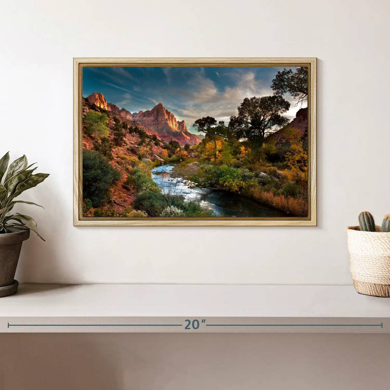Paysage de Sion, Cadre flottant en bois naturel, 13 po x 9 po