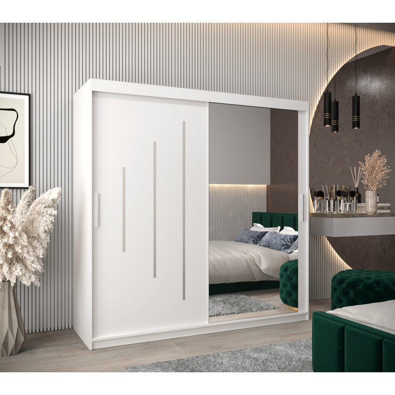 Ashray 2 Door Manufactured Wood Wardrobe, White Matt