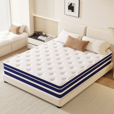 Huynh Sleep 10"/12"/14" Medium Firm Cooling Gel Memory Foam Hybrid Mattress in a Box - Individually Wrapped Pocket Coils, Pressure Relief, CertiPUR-US by Alwyn Home