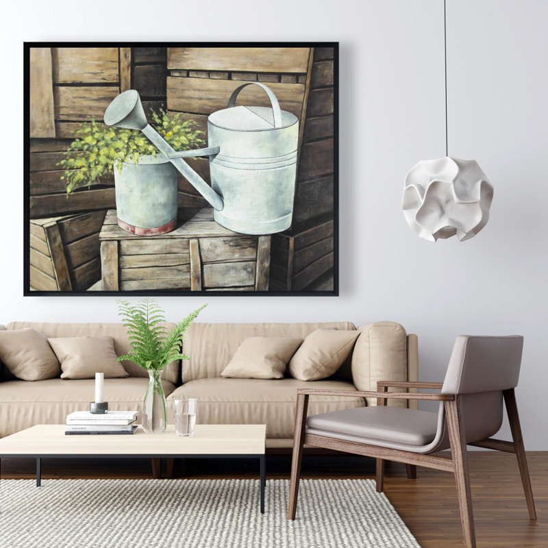 Vintage Watering Can Print On Canvas